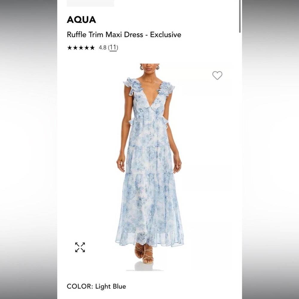 Aqua Ruffle Maxi Dress